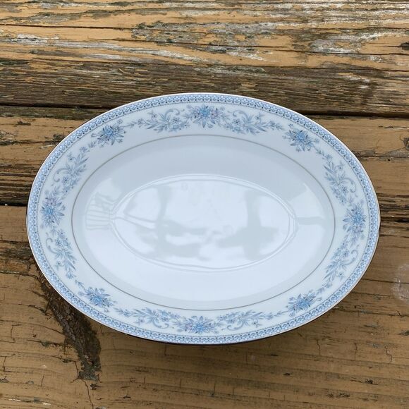 Noritake Contemporary Fine China Blue Hill Oval Vegetable Serving Bowl 2482 - Picture 7 of 8